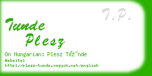 tunde plesz business card